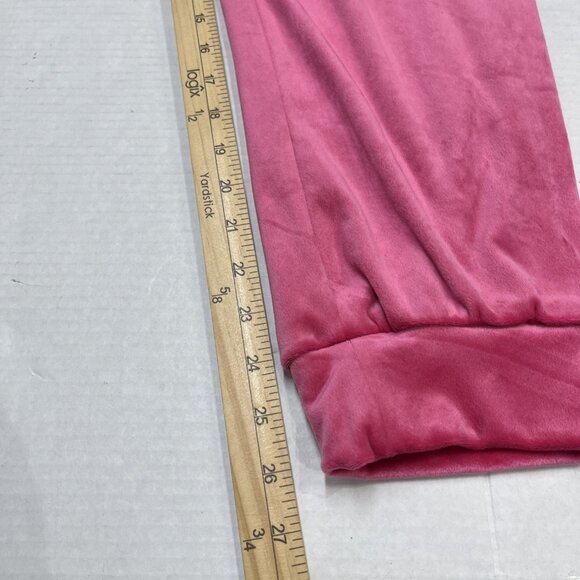 Magaschoni Y2K Velour Jogger Set Tracksuit L Pink Rhinestone Heart Loungewear - Picture 12 of 15